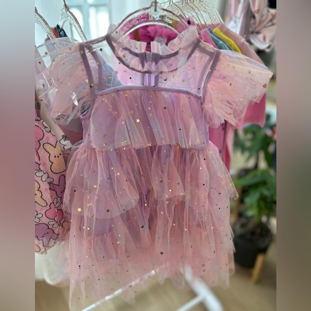 Pink Mystic Ruffle Tulle Dress (6M-2T)
